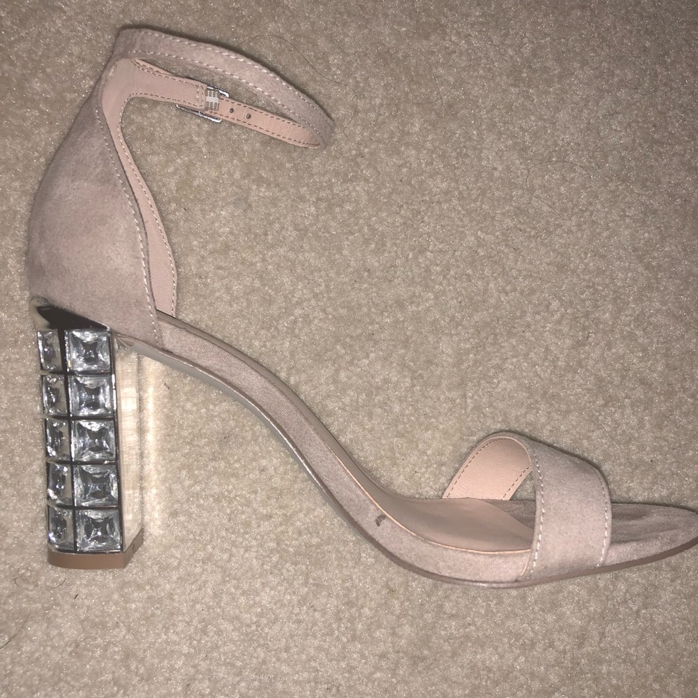 Steve Madden Girl blush beige bling heels size 7